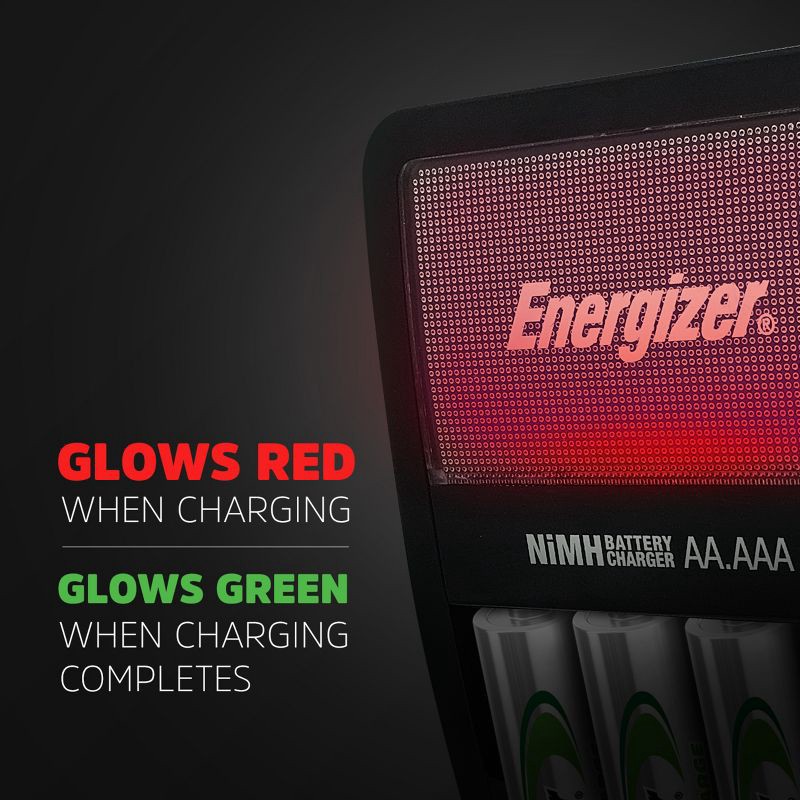 slide 3 of 6, Energizer Recharge Value Charger for NiMH Rechargeable AA and AAA Batteries, 1 ct