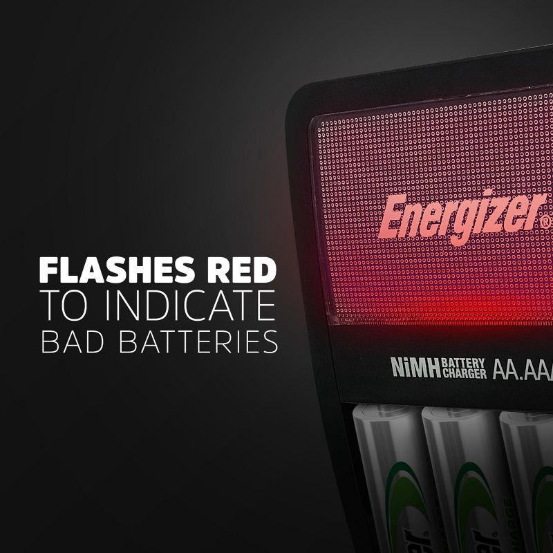 slide 6 of 6, Energizer Recharge Value Charger for NiMH Rechargeable AA and AAA Batteries, 1 ct