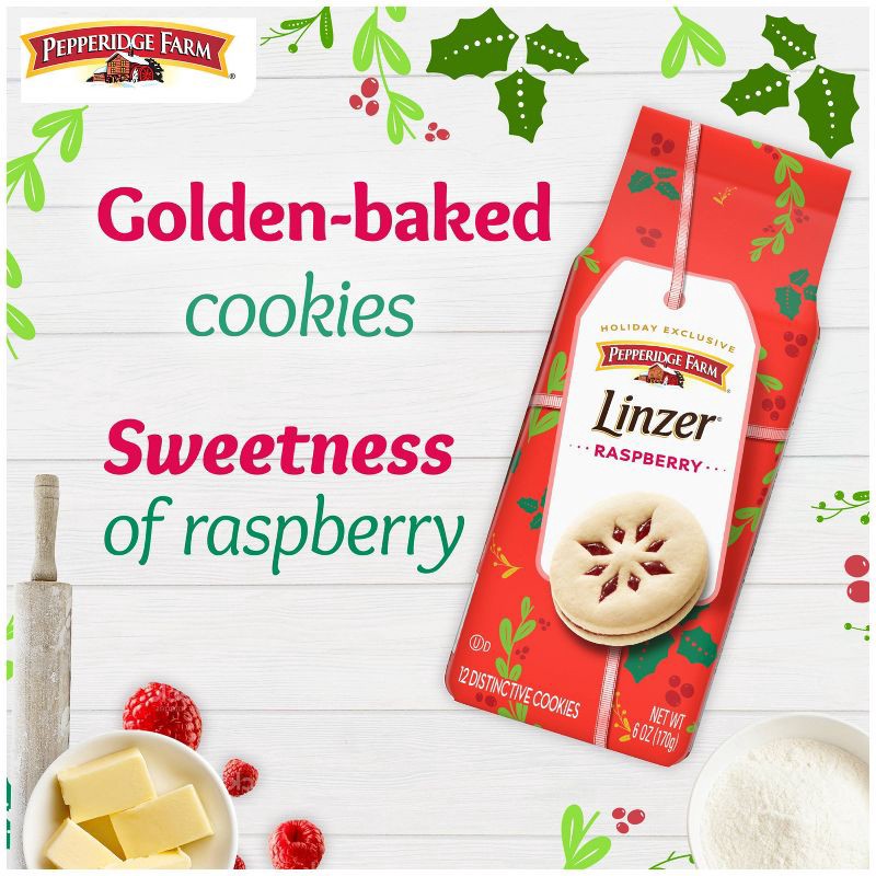 slide 4 of 6, Pepperidge Farm Holiday Linzer Raspberry Cookies - 6oz, 6 oz