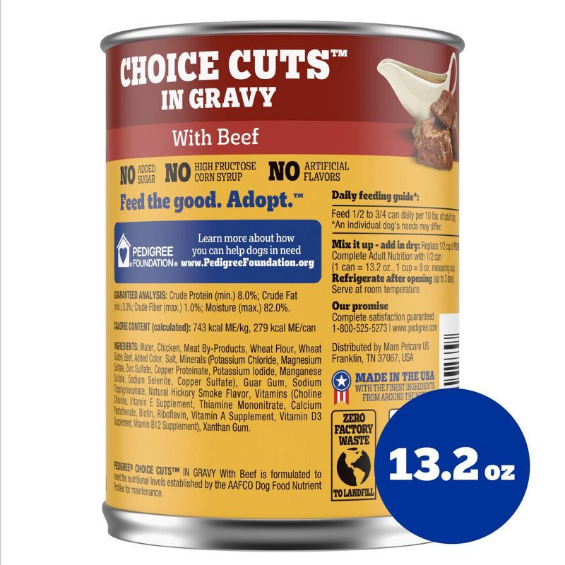 slide 2 of 10, Pedigree Beef Flavor Choice Cuts in Gravy Wet Dog Food - 13.2oz, 13.2 oz