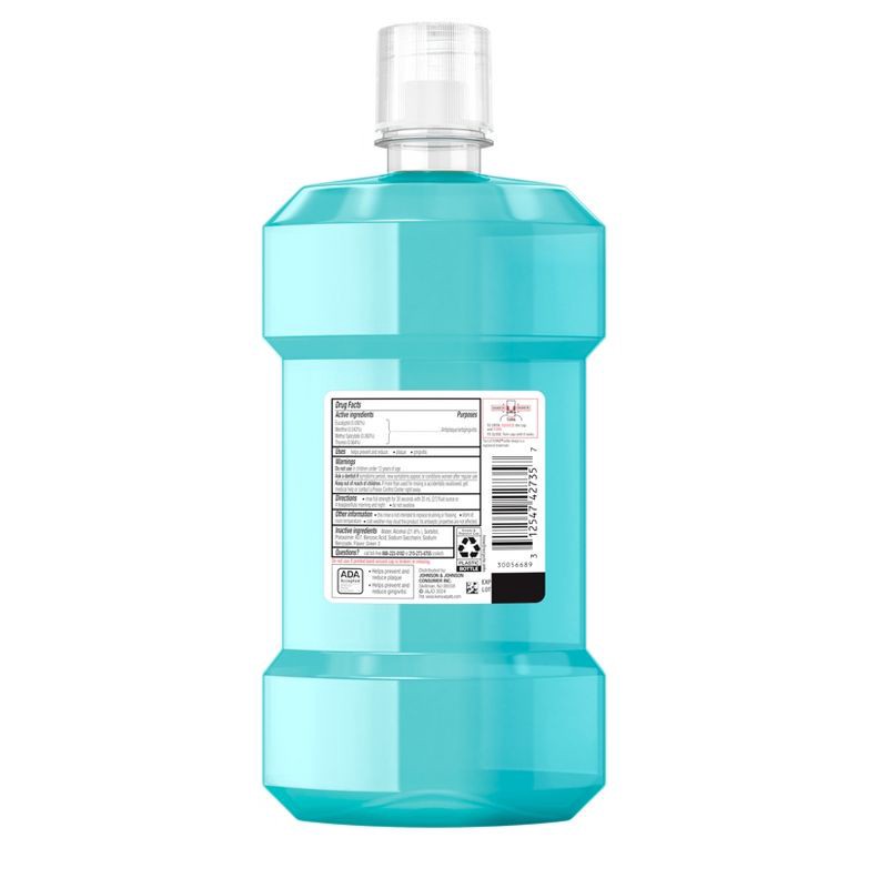 slide 2 of 12, Listerine Antiseptic Mouthwash for Bad Breath and Plaque Cool Mint - 1L, 1 liter