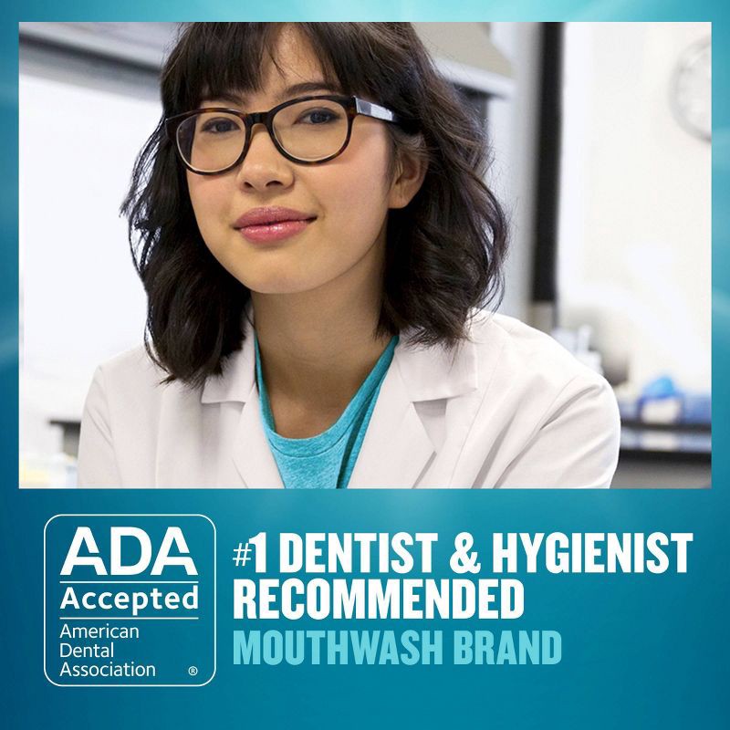 slide 4 of 9, Listerine Antiseptic Mouthwash for Bad Breath and Plaque Cool Mint - 1L, 1 liter