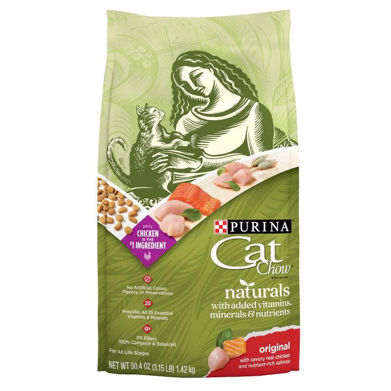 slide 1 of 7, Purina Cat Chow Naturals Original Chicken Flavor Dry Cat Food - 3.15lbs, 3.15 lb