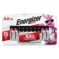 Energizer MAX AA Batteries 16pk - Alkaline Battery: 3000mAh, Single-Use, 1.5V