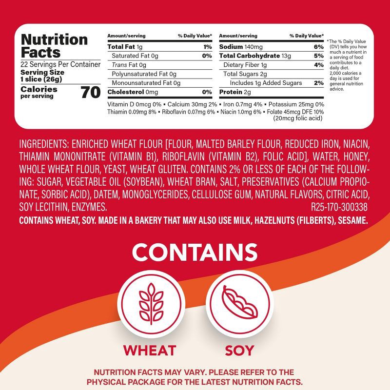 slide 4 of 9, Sara Lee Honey Whole Wheat Bread - 20oz, 20 oz