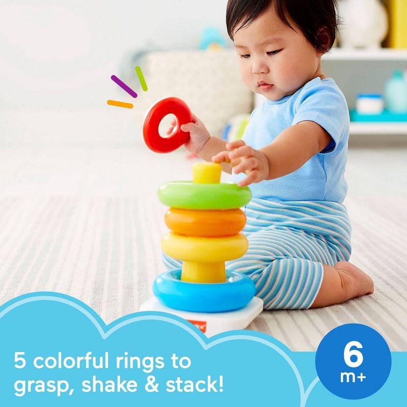 slide 2 of 6, Fisher-Price Rock-a-Stack Sleeve Infant Stacking Toy, 1 ct