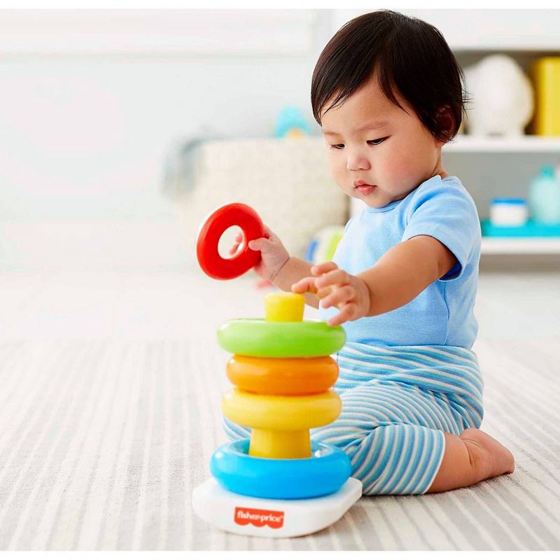 slide 3 of 6, Fisher-Price Rock-a-Stack Sleeve Infant Stacking Toy, 1 ct