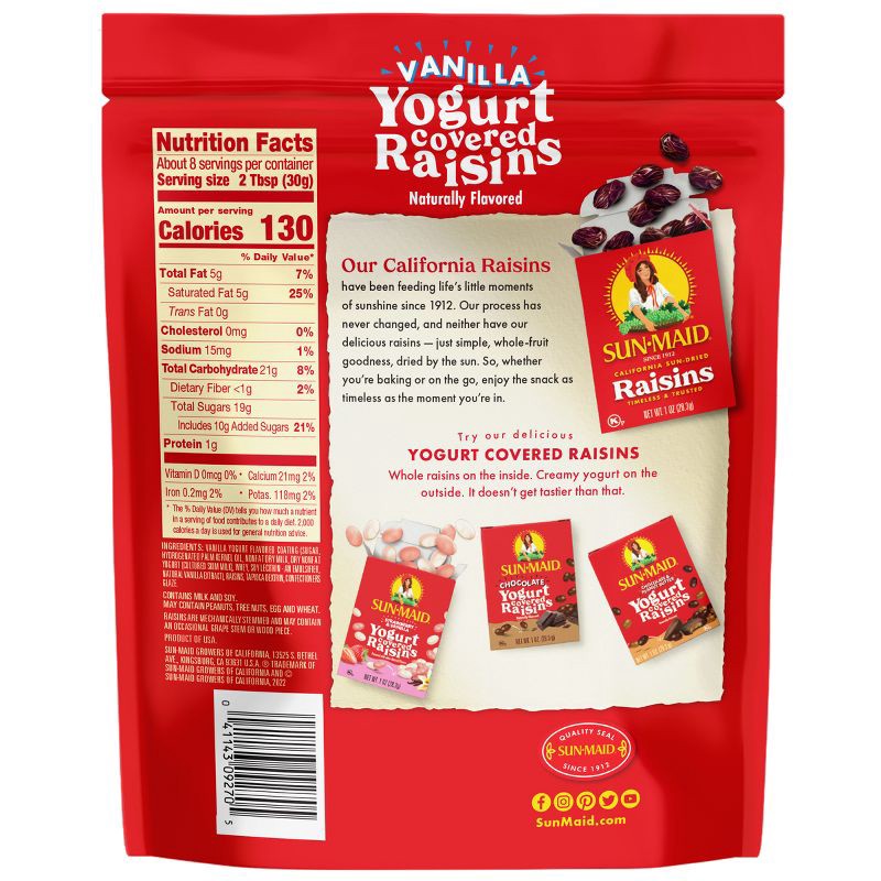 slide 2 of 7, Sun-Maid Vanilla Yogurt Covered Raisins Resealable Bag - 8oz, 8 oz