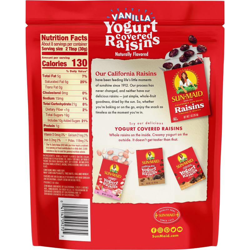 slide 2 of 7, Sun-Maid Vanilla Yogurt Covered Raisins Resealable Bag - 8oz, 8 oz