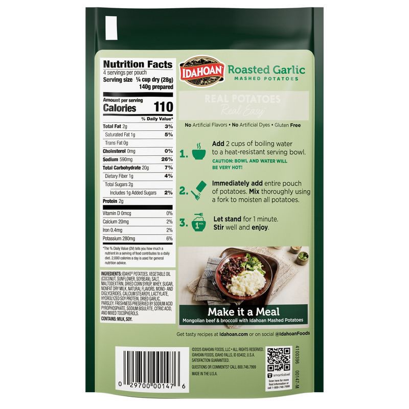 slide 2 of 10, Idahoan Gluten Free Roasted Garlic Mashed Potatoes - 4oz, 4 oz