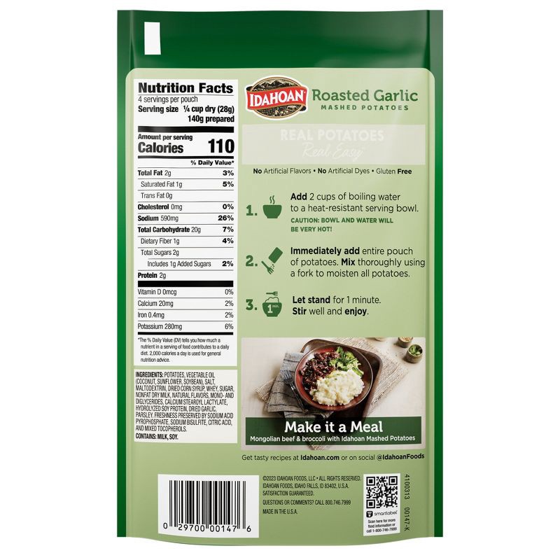 slide 2 of 10, Idahoan Gluten Free Roasted Garlic Mashed Potatoes - 4oz, 4 oz