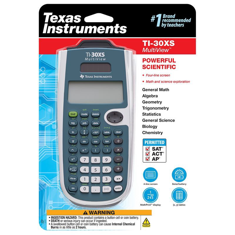 slide 4 of 5, Texas Instruments TI-30XS Multiview Scientific Calculator: AP & SAT Approved, 1 ct