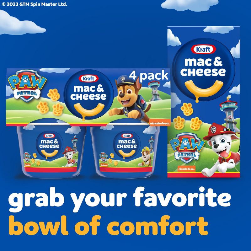 slide 6 of 9, Kraft Mac and Cheese Cups Easy Microwavable Dinner with Nickelodeon Paw Patrol Pasta Shapes - 7.6oz / 4ct, 4 ct; 7.6 oz