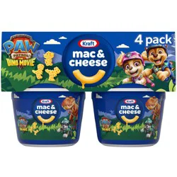 Kraft Mac and Cheese Cups Easy Microwavable Dinner with Nickelodeon Paw Patrol Pasta Shapes - 7.6oz / 4ct