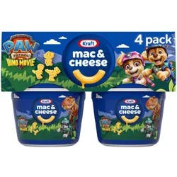 Kraft Mac and Cheese Cups Easy Microwavable Dinner with Nickelodeon Paw Patrol Pasta Shapes - 7.6oz / 4ct
