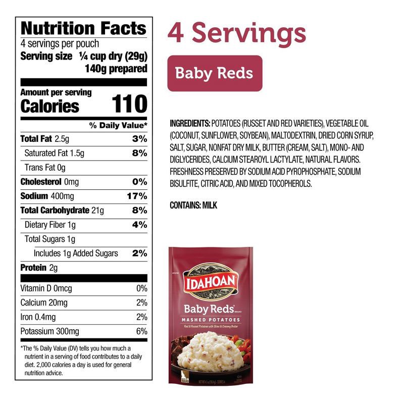 slide 4 of 10, Idahoan Gluten Free Baby Reds Mashed Potatoes - 4.1oz, 4.1 oz