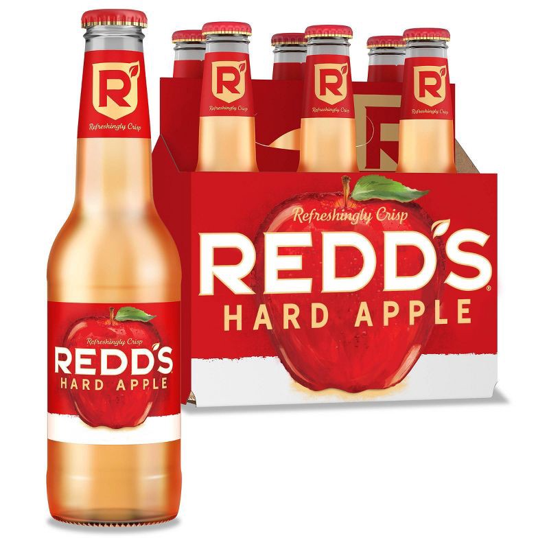 slide 1 of 9, Redd's Hard Apple Ale Beer - 6pk/12 fl oz Bottles, 6 ct; 12 fl oz