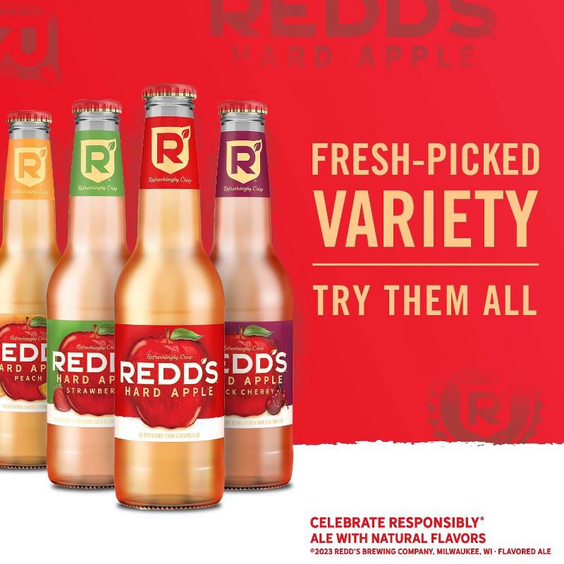 slide 5 of 9, Redd's Hard Apple Ale Beer - 6pk/12 fl oz Bottles, 6 ct; 12 fl oz