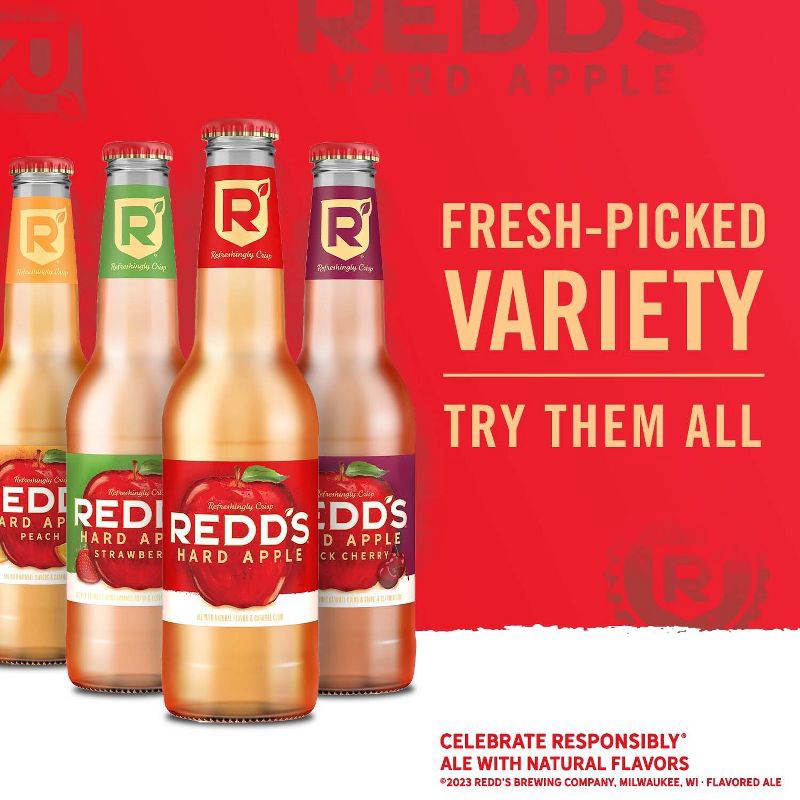 slide 6 of 9, Redd's Hard Apple Ale Beer - 6pk/12 fl oz Bottles, 6 ct; 12 fl oz