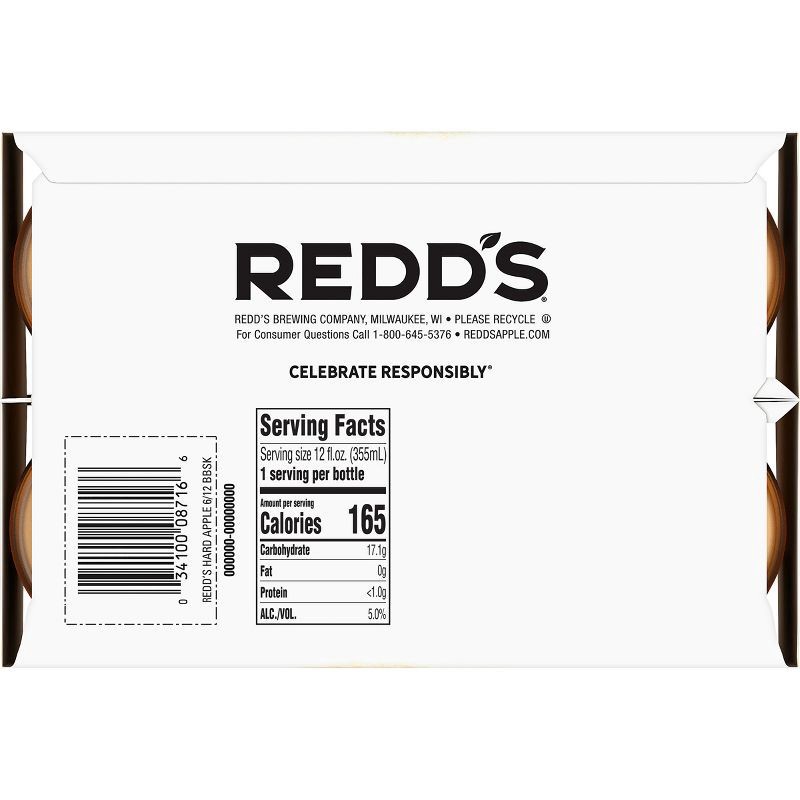 slide 9 of 9, Redd's Hard Apple Ale Beer - 6pk/12 fl oz Bottles, 6 ct; 12 fl oz
