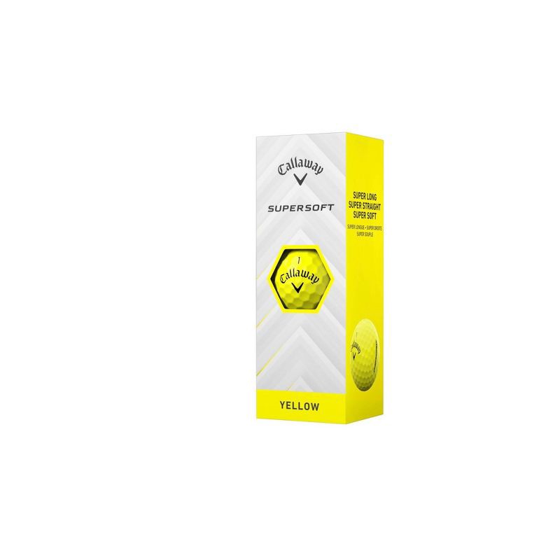 slide 3 of 5, Callaway Supersoft Golf Balls 12pk - Yellow: Rubber Core, Ionomer Shell, 12 ct
