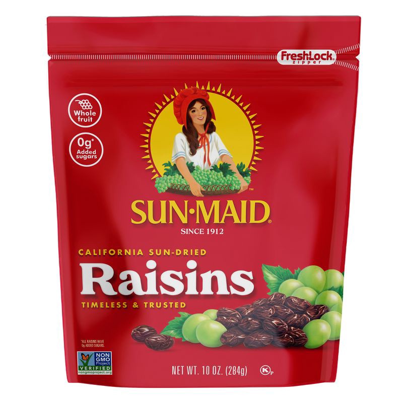 slide 2 of 12, Sun-Maid California Sun-Dried Raisins Resealable Bag - 10oz, 10 oz