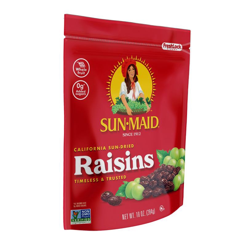 slide 3 of 12, Sun-Maid California Sun-Dried Raisins Resealable Bag - 10oz, 10 oz
