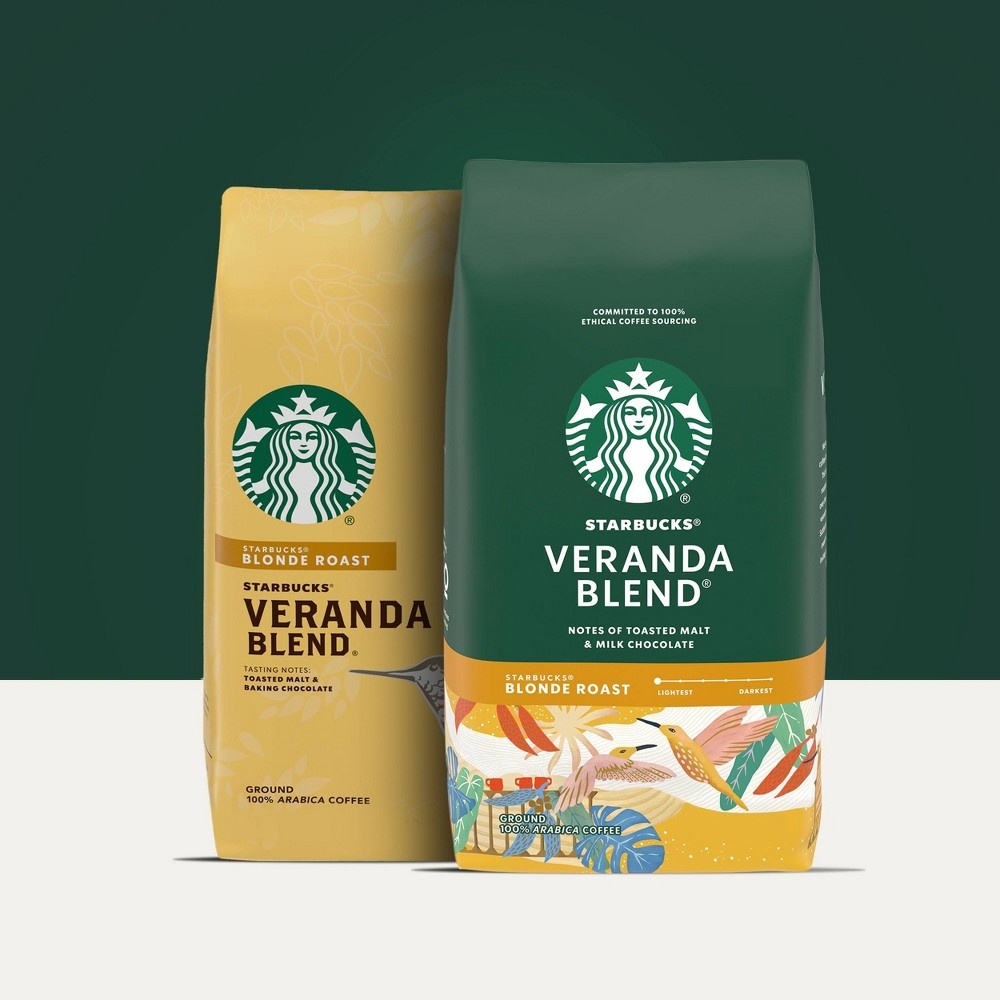 slide 4 of 6, Starbucks Blonde Light Roast Whole Bean Coffee — Veranda Blend — 100% Arabica — 1 bag (12 oz.), 12 oz