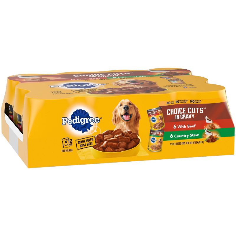 slide 4 of 4, Pedigree Beef and ctry Stew Flavor Variety Pack Choice Cuts in Gravy Wet Dog Food - 13.2oz/12ct, 13.2 oz, 12 ct