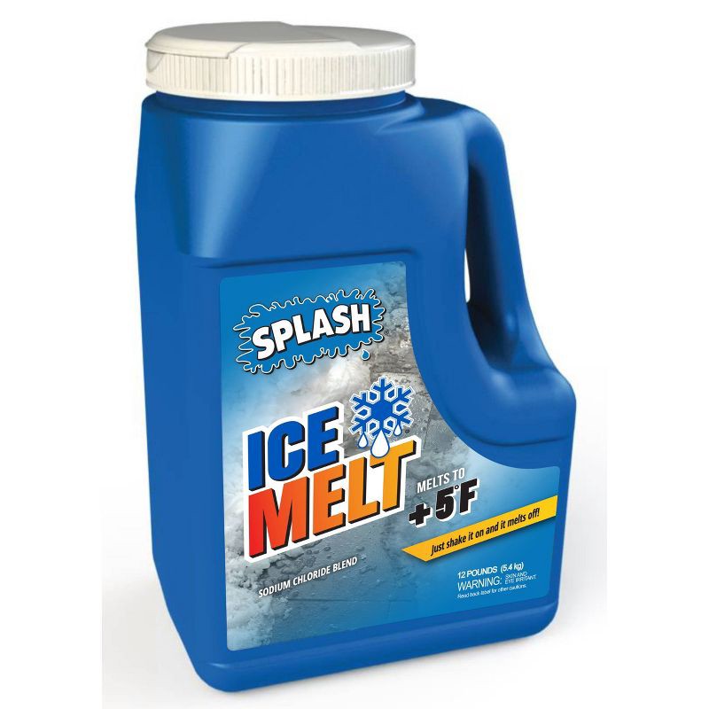 slide 1 of 2, SPLASH 12lbs Ice Melt Jug: Outdoor Deicer, Net Weight 1.5 lbs, 12 lb, 1.5 lb