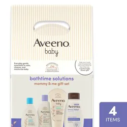 Aveeno Baby & Me Daily Bathtime Solutions Gift Set Includes Baby Wash, Shampoo,Calming Bath and Moisturizing Lotion - 4ct