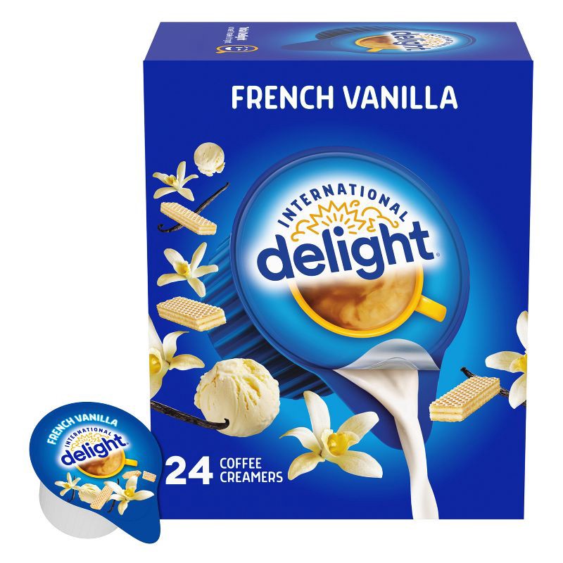 slide 1 of 12, International Delight French Vanilla Coffee Creamer Singles - 24ct/0.44 fl oz, 24 ct, 0.44 fl oz