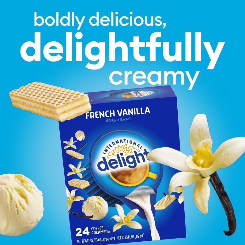 slide 3 of 12, International Delight French Vanilla Coffee Creamer Singles - 24ct/0.44 fl oz, 24 ct, 0.44 fl oz