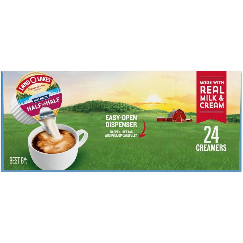 slide 6 of 9, Land O'Lakes Land O Lakes Mini Moo's Half & Half Creamer - 24ct/0.30 fl oz, 24 ct, 0.30 fl oz
