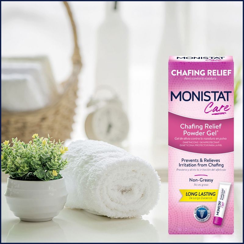 slide 2 of 7, Monistat Care Feminine Chafing Relief Powder Gel, Anti-Chafe Protection - 1.5 oz, 1.5 oz