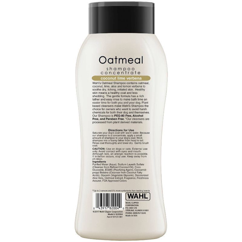 slide 2 of 3, Wahl Moisturize Dry Skin and Itch Relief Oatmeal Formula with Coconut and Fruit Scented Verbena Dog Concentrate Shampoo - 24oz, 24 oz
