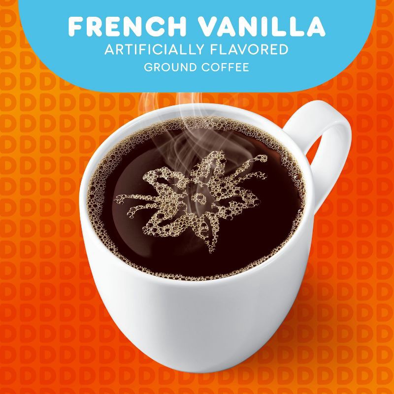 slide 3 of 6, Dunkin' Donuts Dunkin' French Vanilla Flavored Medium Roast Ground Coffee - 18oz, 18 oz