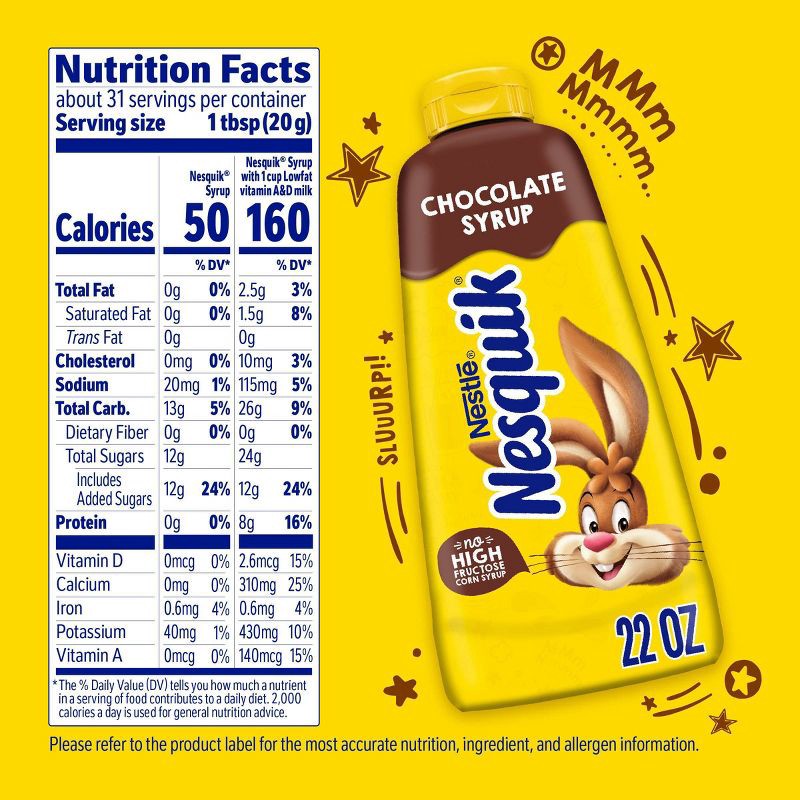 slide 6 of 10, Nestle Nesquik Chocolate Syrup - 22oz, 22 oz