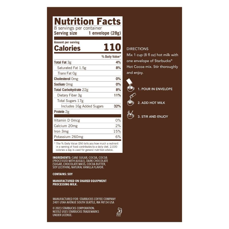 slide 4 of 6, Starbucks Double Chocolate Hot Cocoa Mix - 8ct, 8 ct
