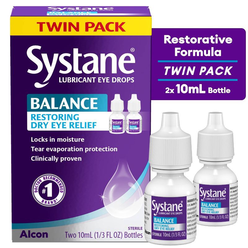 slide 2 of 8, Systane Balance Lubricant Eye Drops Twin Pack - 2ct, 2 ct