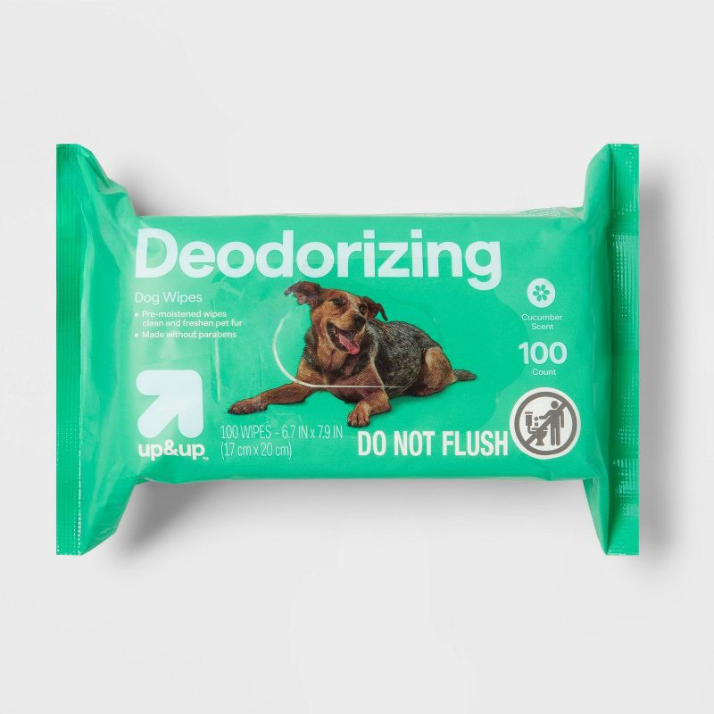slide 1 of 3, Deodorizing Dog Wipes - 100ct - up&up™, 100 ct
