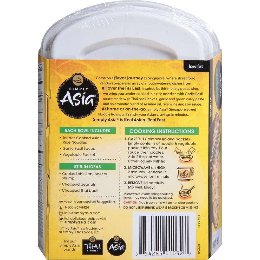 slide 2 of 3, Simply Asia Gluten Free Garlic Basil Noodle Bowl, 9.24 oz