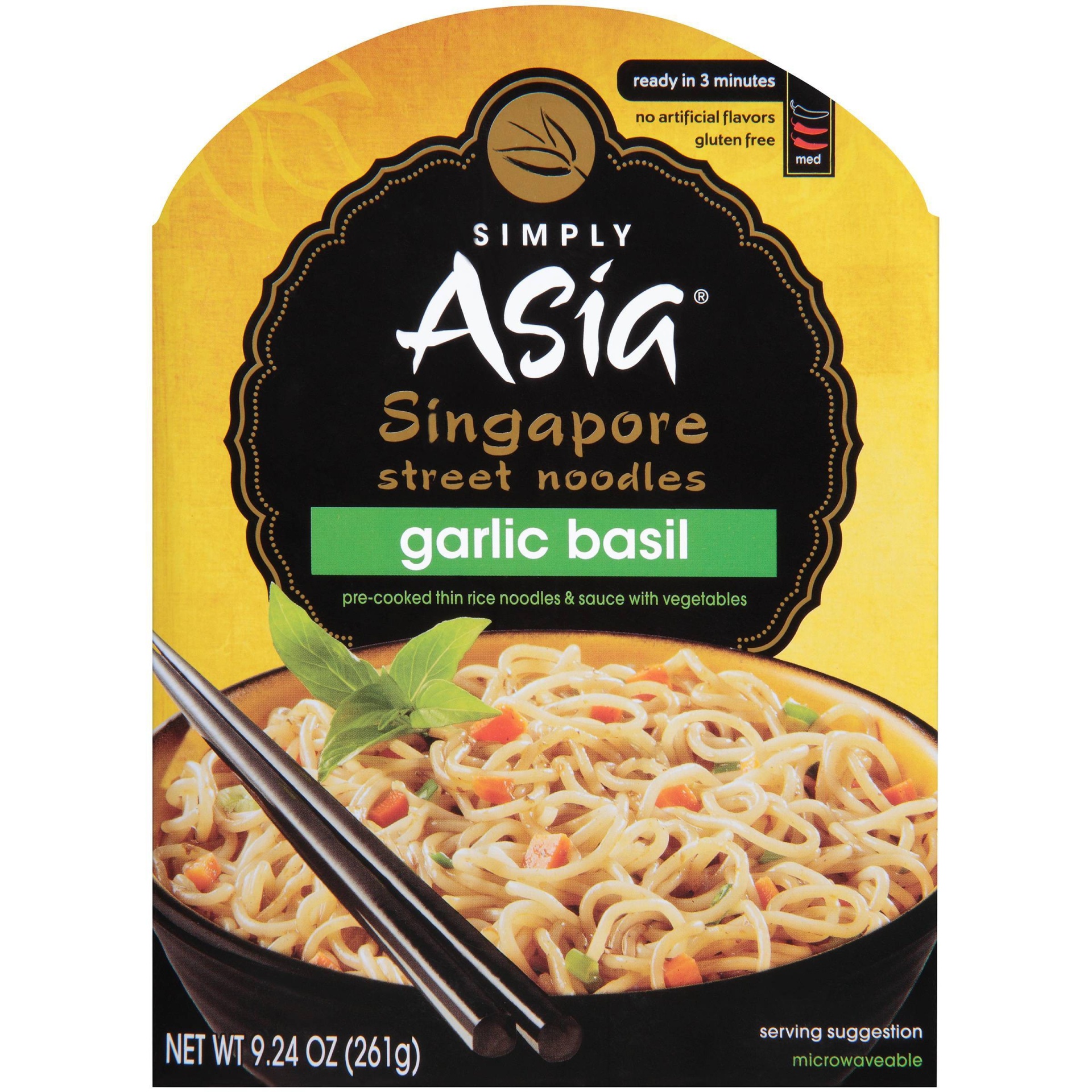 slide 1 of 3, Simply Asia Gluten Free Garlic Basil Noodle Bowl, 9.24 oz