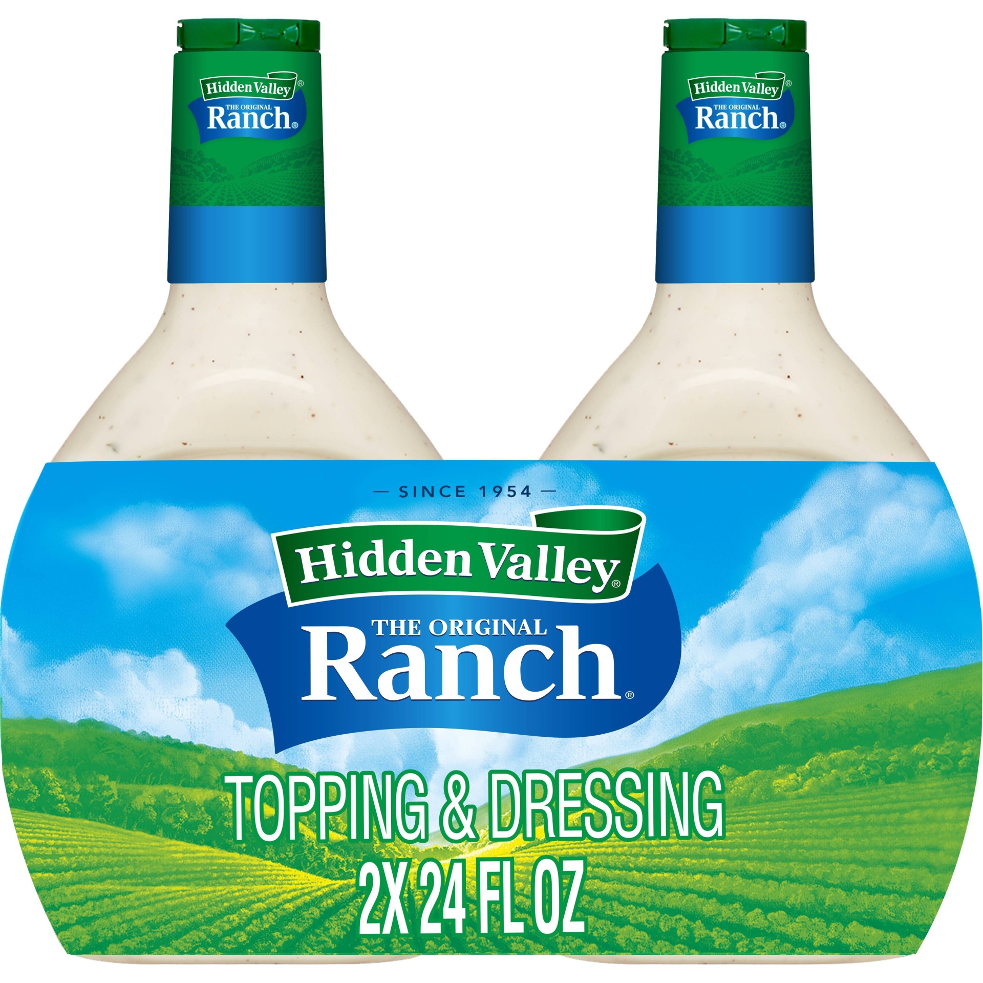 slide 1 of 1, Hidden Valley Original Ranch Salad Dressing & Topping - Gluten Free - 48fl oz/2pk, 48 fl oz, 2 ct