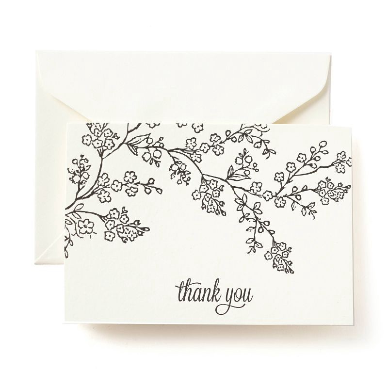 slide 1 of 3, Mara-Mi 50ct Blank Thank You Cards Floral, 50 ct