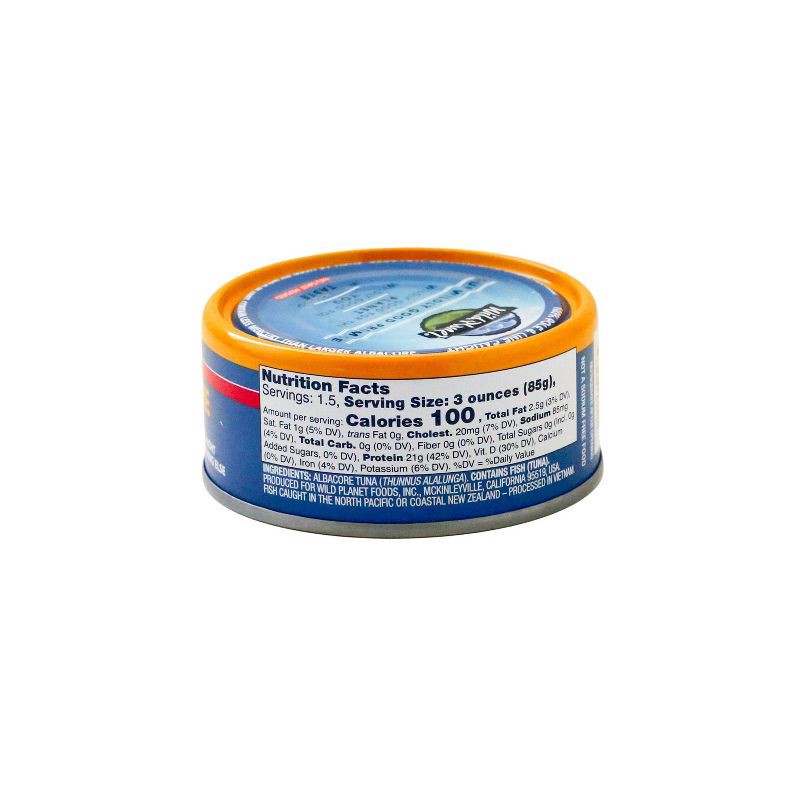 slide 4 of 4, Wild Planet Wild Albacore Tuna No Salt Added - 5oz, 5 oz