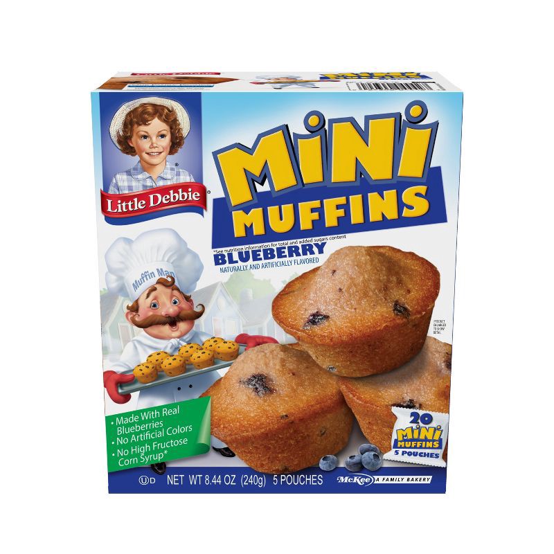 slide 2 of 4, Little Debbie Blueberry Mini Muffin Pouches - 8.44oz/5ct, 8.44 oz, 5 ct