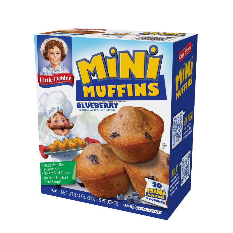 slide 3 of 4, Little Debbie Blueberry Mini Muffin Pouches - 8.44oz/5ct, 8.44 oz, 5 ct