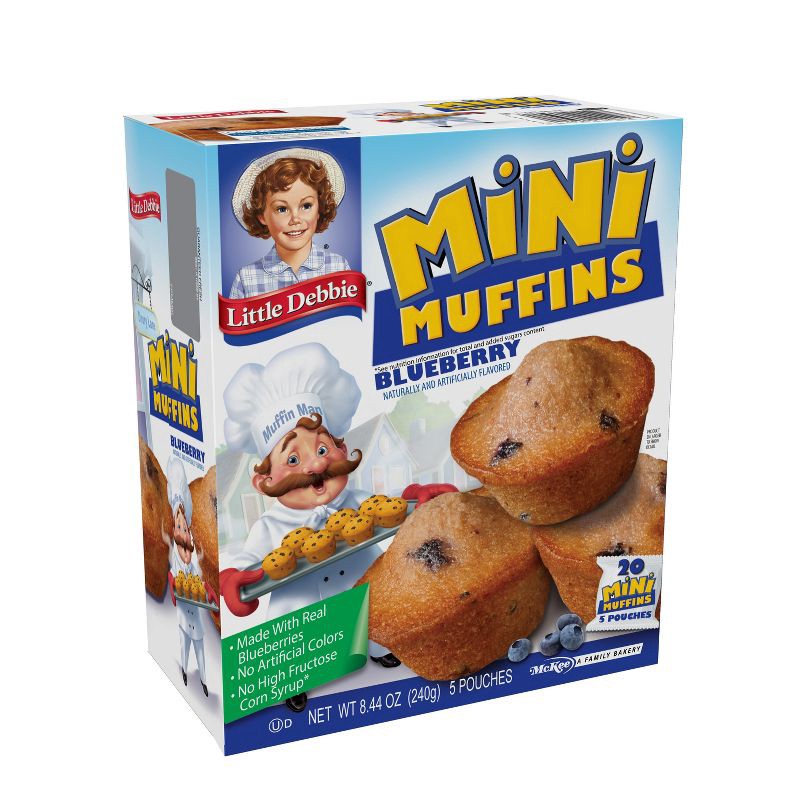 slide 1 of 4, Little Debbie Blueberry Mini Muffin Pouches - 8.44oz/5ct, 8.44 oz, 5 ct