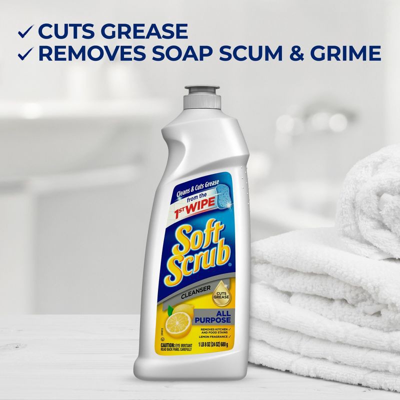 slide 4 of 8, Soft Scrub Lemon Scent Total All Purpose Bath and Kitchen Cleanser - 36oz, 36 oz